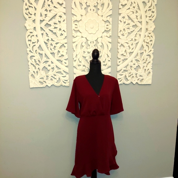 She & Sky Wine Dress Size Large - Picture 1 of 3